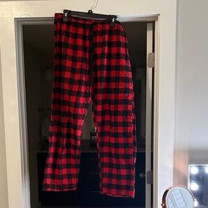 Red and Black Plaid Pajama Pants
